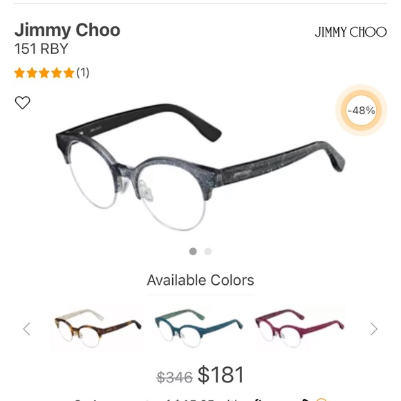 NWOT Jimmy Choo 151 glitter eyeglasses. - Picture 4 of 10